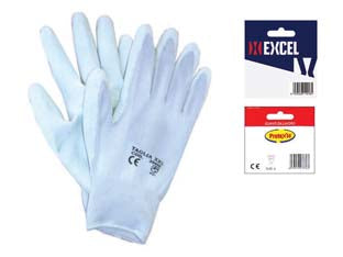 Guanti Da Lavoro In Poliestere Palmo In Poliuretano- - Tg.M Misura 8 - 12 Blister Excel