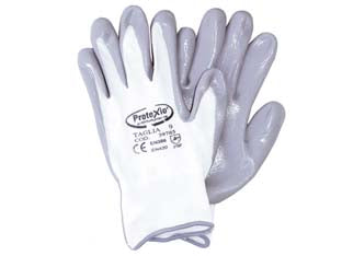 Guanti Da Lavoro In Poliestere Con Palmo Ricoperto In Nitrile Grigio- - Tg.S Misura 7 - 12 Paio Excel