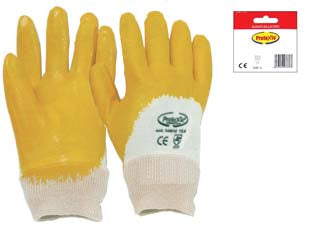 Guanti Da Lavoro Impregnato In Nbr Colore Giallo- - Tg. 7 - 12 Blister Excel
