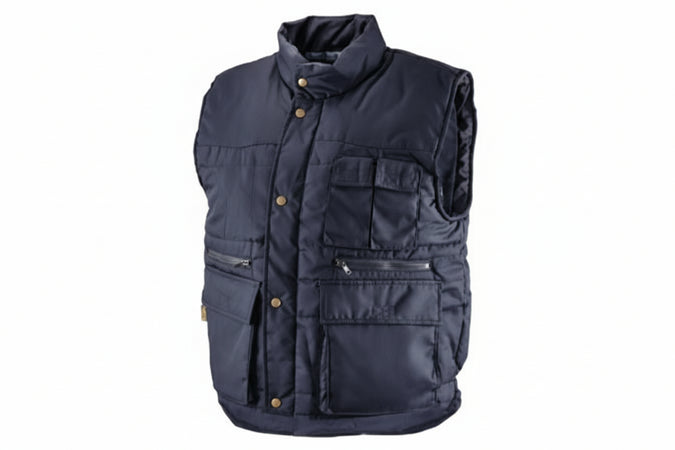Gilet Imbottito In Poliestere/Cotone Blu Tg.Xl