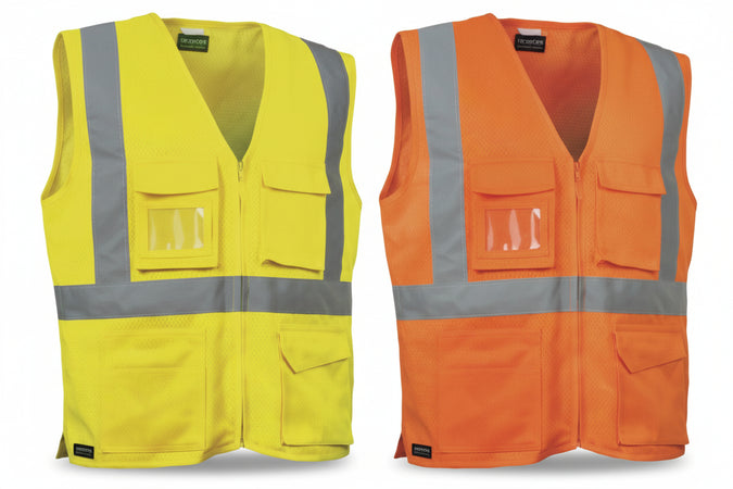 Gilet Seki Ad Alta Visibilita' Tg.L Giallo Fluo/Navy Cofra