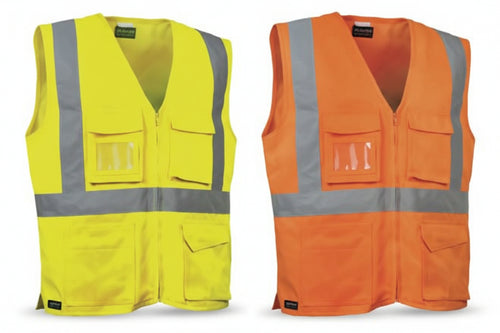 Gilet Seki Ad Alta Visibilita' Tg.Xl Giallo Fluo/Navy Cofra