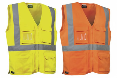 Gilet Seki Ad Alta Visibilita' Tg.L Arancio Fluo/Navy Cofra