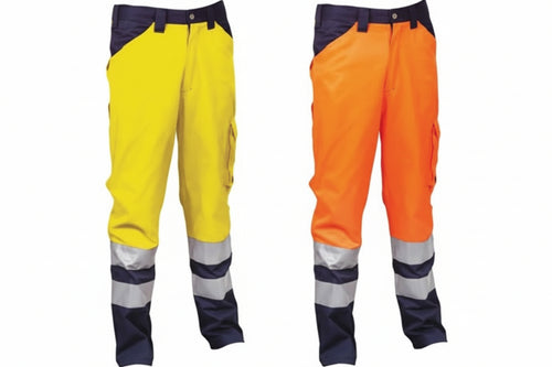 Pantalone Encke Ad Alta Visibilita' Tg.L Arancione Fluo/Navy Cofra