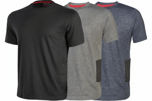 T-Shirt Road Manica Corta- - Tg.M - Black Carbon - 100% Cotone - 3 Pezzi U-Power