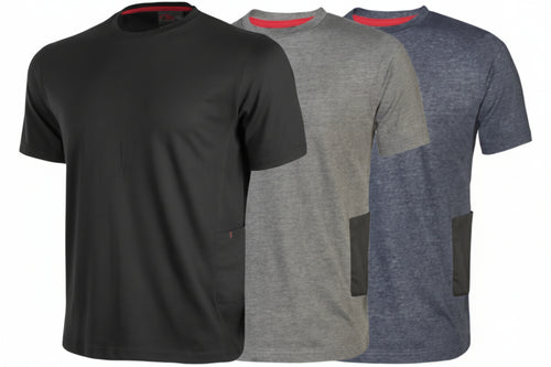 T-Shirt Road Manica Corta- - Tg.L - Black Carbon - 100% Cotone - 3 Pezzi U-Power