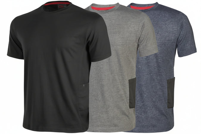 T-Shirt Road Manica Corta- - Tg.Xl - Black Carbon - 100% Cotone - 3 Pezzi U-Power