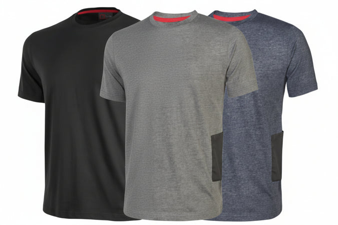 T-Shirt Road Manica Corta- - Tg.L - Grey Meteorite - 90% Cotone, 10% Viscose - 3 Pezzi U-Power