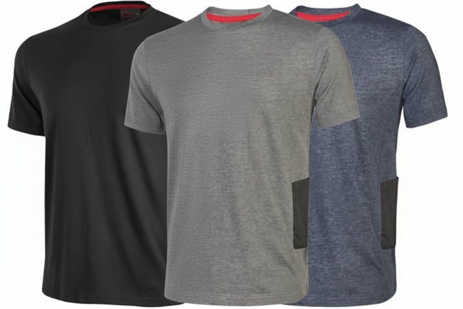 T-Shirt Road Manica Corta- - Tg.Xl - Grey Meteorite - 90% Cotone, 10% Viscose - 3 Pezzi U-Power
