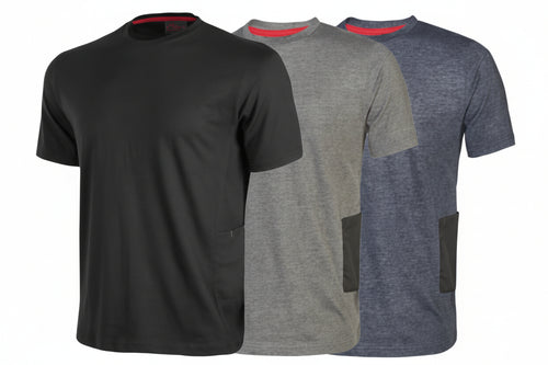 T-Shirt Road Manica Corta- - Tg.2Xl - Grey Meteorite - 90% Cotone,10% Viscose - 3 Pezzi U-Power