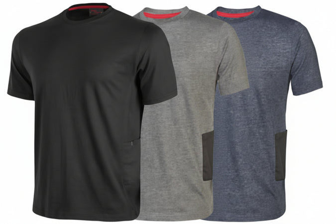 T-Shirt Road Manica Corta- - Tg.L - Deep Blue - 100% Cotone - 3 Pezzi U-Power