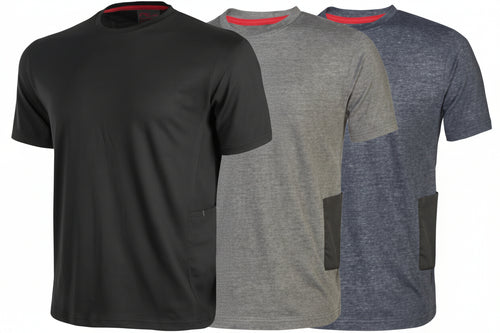 T-Shirt Road Manica Corta- - Tg.Xl - Deep Blue - 100% Cotone - 3 Pezzi U-Power