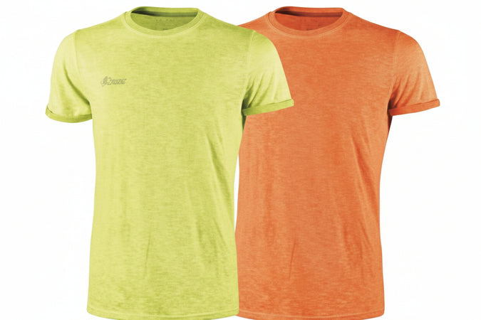 T-Shirt Fluo Manica Corta- - Tg.Xxl - Yellow - 100% Cotone - 3 Pezzi U-Power