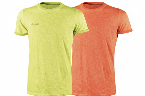 T-Shirt Fluo Manica Corta- - Tg.L - Orange - 100% Cotone - 3 Pezzi U-Power
