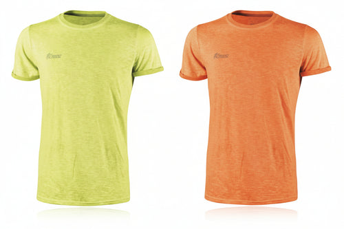 T-Shirt Fluo Manica Corta- - Tg.Xxl - Orange - 100% Cotone - 3 Pezzi U-Power