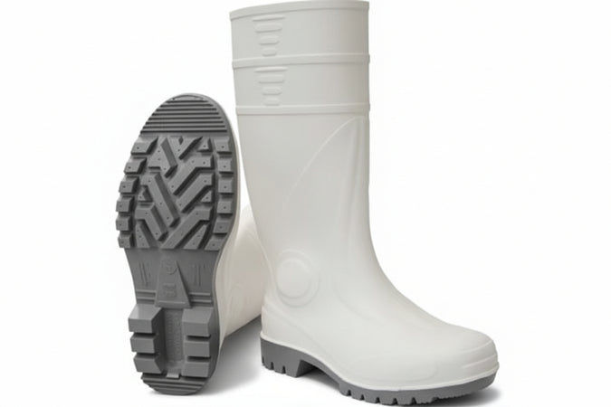 Stivali Di Sicurezza In Pvc Bianco En 345- - N°38 - Colore Della Suola Grigio - 1 Paio