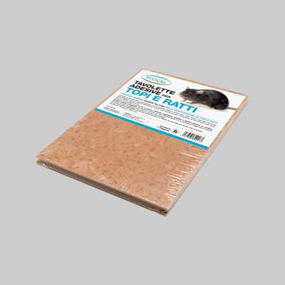 Tavolette Adesive Per Topi 19X28 Cm - Confezione 2 Pezzi