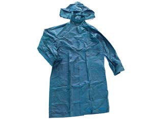 Impermeabile Cappotto In Nylon/Pvc Blu Tg. L Excel