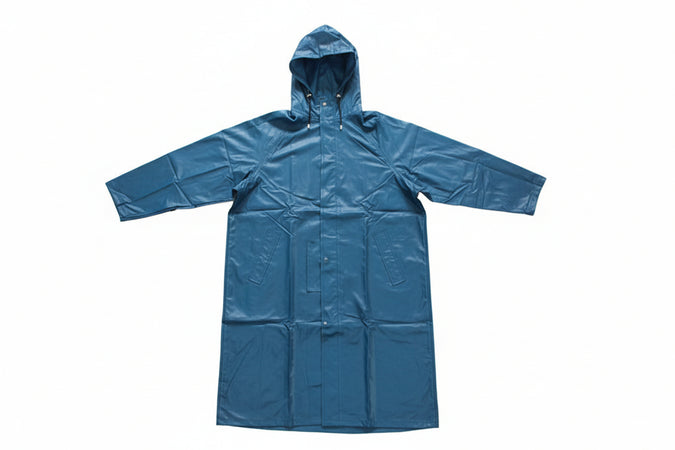 Impermeabile Cappotto In Nylon/Pvc Blu Tg. Xxl Excel