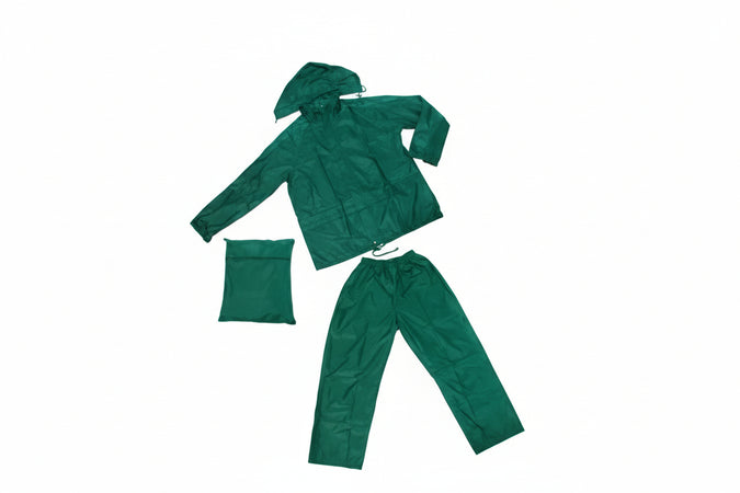 Impermeabile Giacca/Pantalone In Nylon Verde Tg. Xl Excel