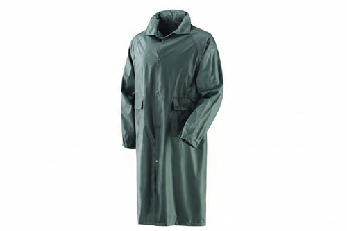 Impermeabile Cappotto In Nylon Spalmato In Pvc Verde Tg.L