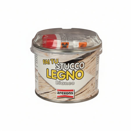 Stucco Legno Fai Tu- - Gr.200 In Barattolo Bianco (3002) - 2 Pezzi Arexons