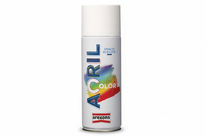 Acrilcolor Smalto Acrilico Spray- - Ml.400 - Nero Lucido Ral 9005 (3934) - 6 Pezzi Arexons