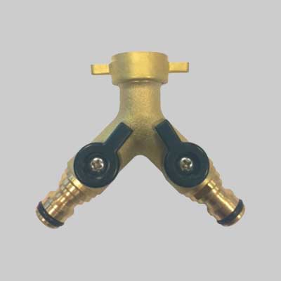 Presa A Rubinetto In Ottone Doppia Uscita Con Innesti Rapidi 3/4
