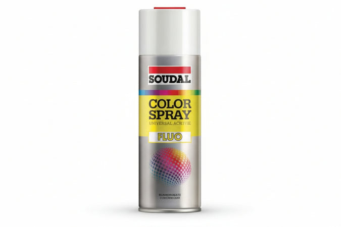 Color Spray Fluo Smalto Acrilico Fluorescente Spray- - Ml.400 - Giallo Fluorescente (160346) - 6 Pezzi Soudal