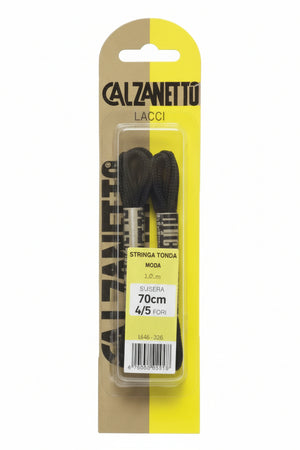 Laccio Scarpa Tondo Nero Cm.70- - In Blister Da 2 Paia - 6 Blister Ebano