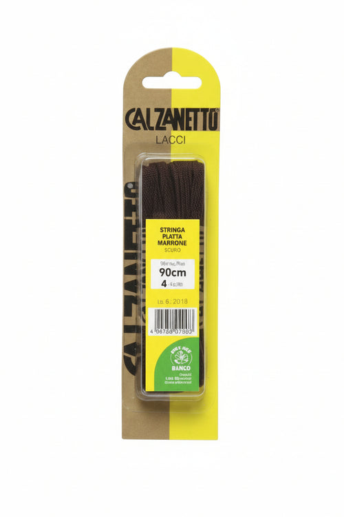 Laccio Scarpa Piatto Marrone Cm.90- - In Blister Da 2 Paia - 6 Blister Ebano