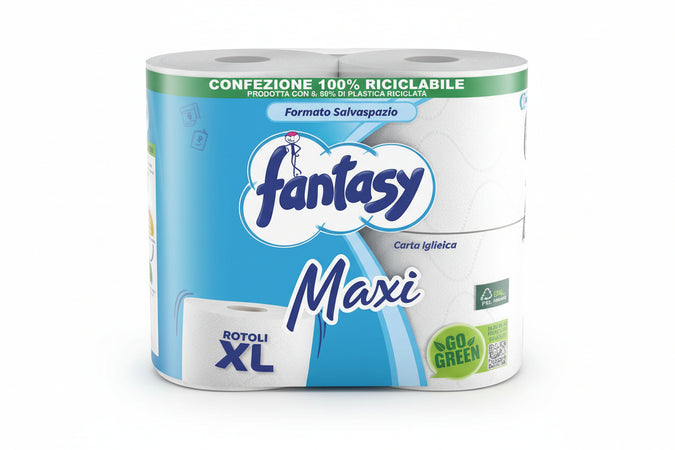 Carta Igienica 2 Veli In Rotoli Maxi 500 Strappi- - Conf. Da 4 Rotoli - 7 Confezione Fantasy