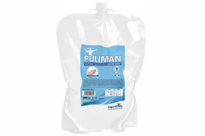 Sapone Liquido Lavamani Puliman Ricarica Per Dispenser- - Ml.3000 Ricarica In Sacchetto T-Bag - 6 Pezzi Nettuno