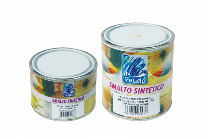 Smalto Sintetico Opaco (Lack 90)- - Ml.750 Bianco Opaco Ral 9010 - 6 Pezzi Feudo