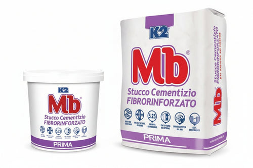 K2 Mb Rasante Stucco In Polvere Cementizio Fibrato- - Kg.5 In Sacco - 4 Pezzi K2