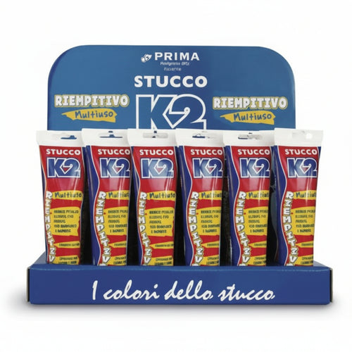 K2 Espositore Stucco In Pasta Multiuso Colorato- - N.24 Tubetti Da Ml.150 - 1 Espositore K2