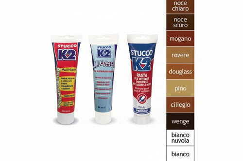 K2 Stucco In Pasta Multiuso Colorato In Tubetto- - Ml.150 - Wenge' - 6 Pezzi K2