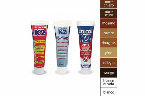 K2 Stucco In Pasta Multiuso Colorato In Tubetto- - Ml.150 - Bianco - 6 Pezzi K2