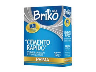 K2 Linea Briko Cemento Rapido Grigio In Polvere- - Kg.1 In Scatola - 12 Pezzi K2