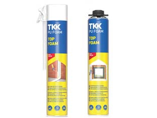 Schiuma Poliuretanica Universale Pu Top Foam- - Ml.750 Applicazione Con Pistola - Champagne - 6 Pezzi Tkk