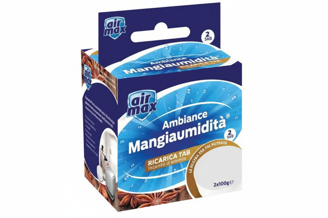 Airmax Assorbiumidita' Mini Tab Ricarica Incanto D'Oriente- - 2 Ricariche 100 Gr. Ciascuna - 6 Pezzi Airmax