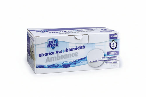 Airmax Assorbiumidita' Ricariche Tab Lavanda 4 Ricariche 450 Gr. Ciascuna Airmax