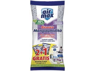 Airmax Assorbiumidita' Sali Ricarica Lavanda- - 3 Ricariche Gr.450 - 12 Pezzi Airmax