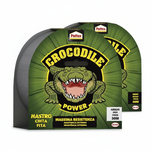 Pattex Crocodile Nastro Adesivo- - Mt.20 Grigio - 8 Pezzi Henkel