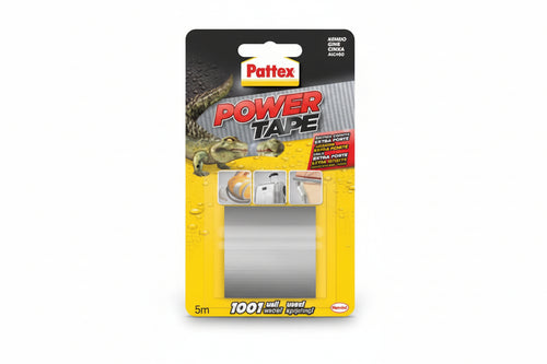 Pattex Nastro Adesivo Power Tape- - Mm.50H. In Rotoli Da Mt.5 Colore Bianco - 4 Blister Henkel