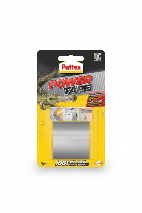 Pattex Nastro Adesivo Power Tape- - Mm.50H. In Rotoli Da Mt.5 Colore Grigio - 4 Blister Henkel