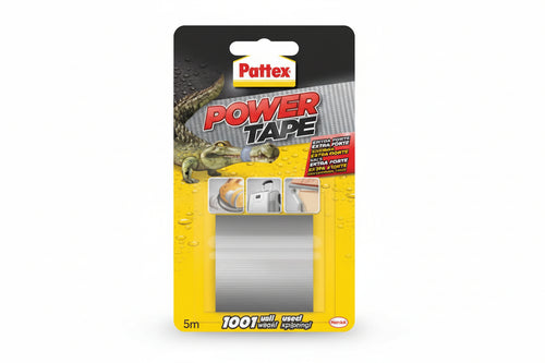 Pattex Nastro Adesivo Power Tape- - Mm.50H. In Rotoli Da Mt.5 Colore Nero - 4 Blister Henkel