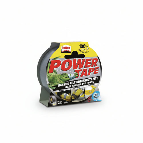 Pattex Nastro Adesivo Power Tape- - Mm.50H. In Rotoli Da Mt.10 Colore Grigio - 2 Blister Henkel