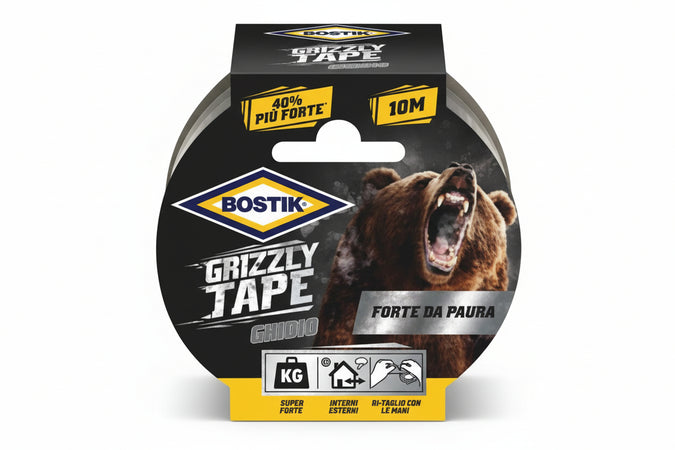 Nastro Adesivo Telato Grizzly Tape Grigio- - Mt.10X50Mm. - 6 Pezzi Bostik