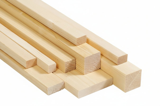 Listello Piallato 4 Lati In Abete- - Mm.30X30X2000 - 9 Pezzi Pircher